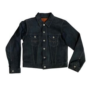 RRL Ralph Lauren Suede Leather Crop Jacket Moto Blue Womens Size 3 Medium $2200